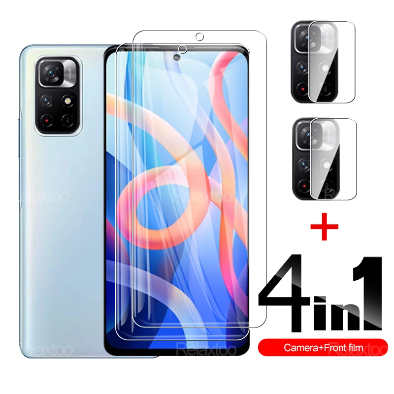 4 in 1 Full Cover Screen Protector Tempered Glass For Xiaomi Redmi Note