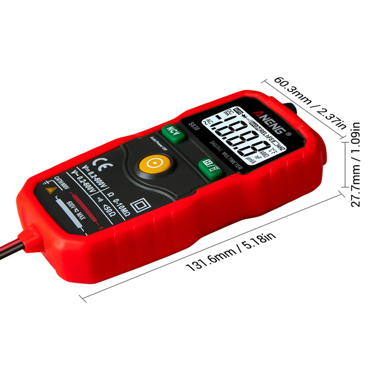 ANENG S830 Ручной цифровой мультиметр с ЖК-подсветкой Портативный AC/DC Амперметр Вольтметр Ом тестер напряжения метр Multimetro