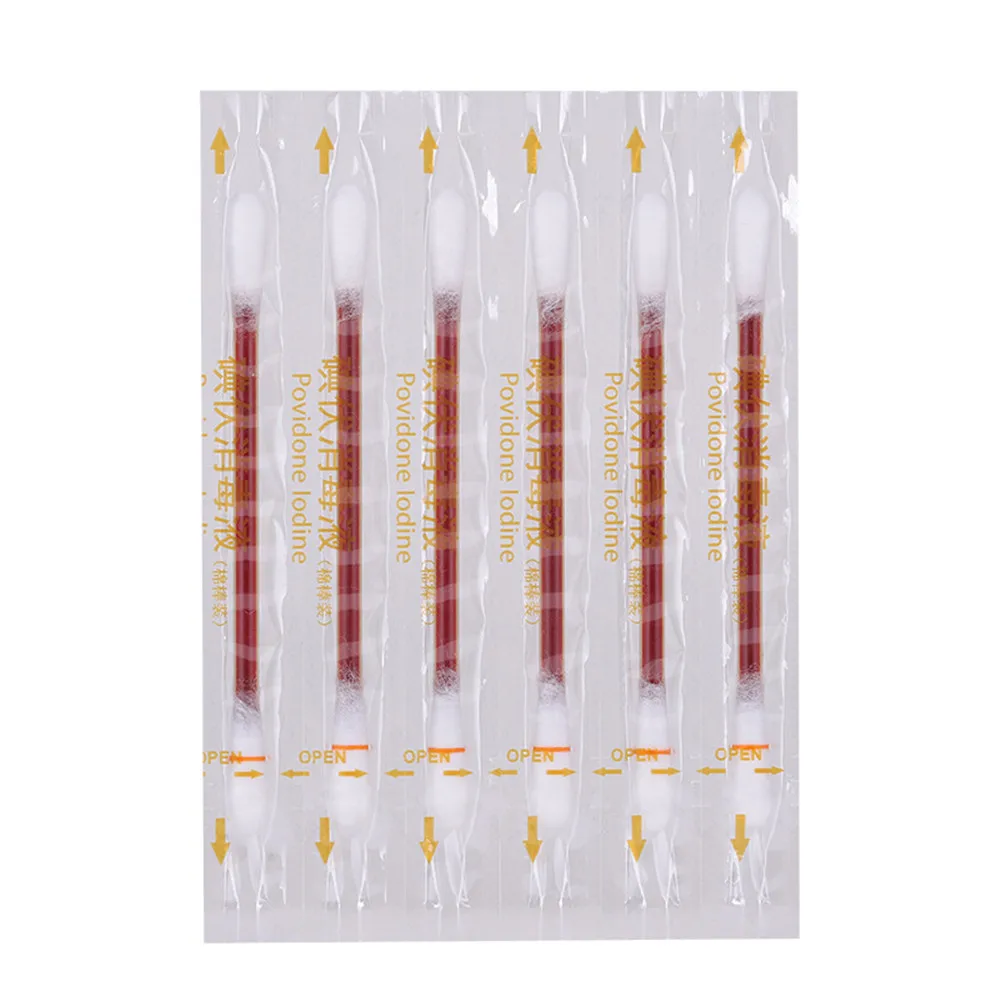 30PCSLot Cotton Swab Medical Alcohol Disposable Emergency  Iodine Cotton Swab Stick Disinfected Swab for Children Adults Baby (4)