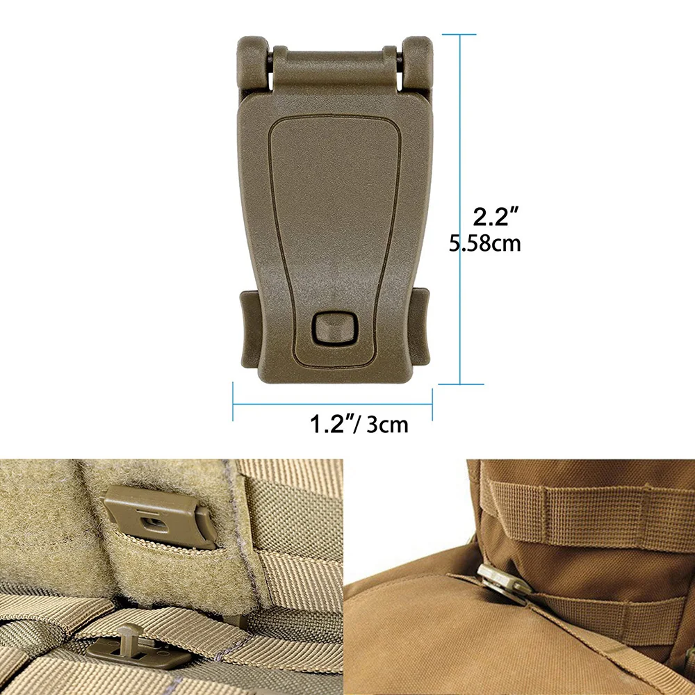 Kit of 25 Molle Accessories Kit Attachment D Ring Grimloc Locking Gear Clip Webbing Strap Tactical Backpack Web Elastic String molle accessories