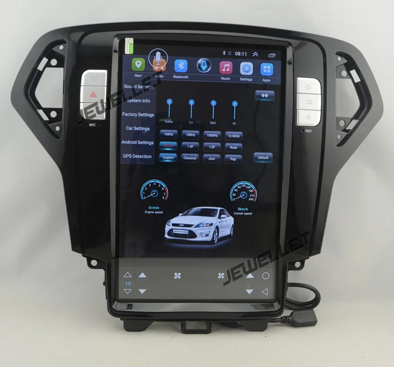 12," tesla стиль вертикальный экран четырехъядерный Android 6,0 Стерео gps навигация для ford Mondeo 2007-2010 автоматический A/C