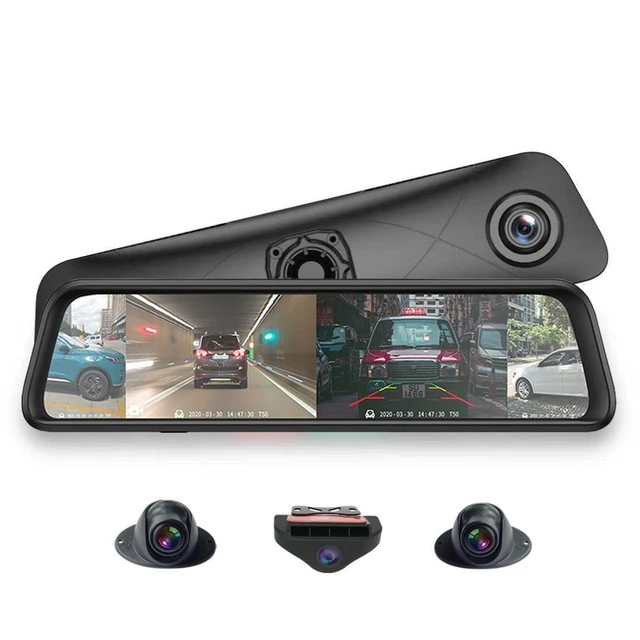 360-Degree Panoramic WIFI Dash Cams 4 Cameras Lens 12 Screen Android GPS  Navigation Car Rearview Mirror Dvr video Recorder ADAS - AliExpress