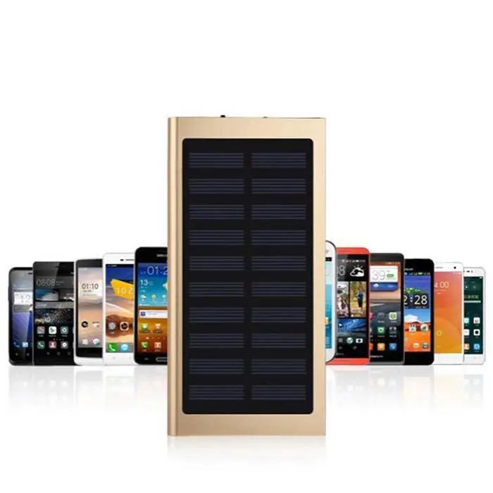 Solar Power Bank 20000mAh Dual USB Portable Charger Ultra-thin External Battery Cell Phone Powerbank For Xiaomi iPhone Samsung