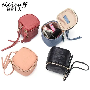 

CICICUFF Ladies Genuine Leather Cosmetic Bag Fashion Cosmetic Case Makeup Bag Women Clutch Mini Toiletry Bag Cosmetic Pouch