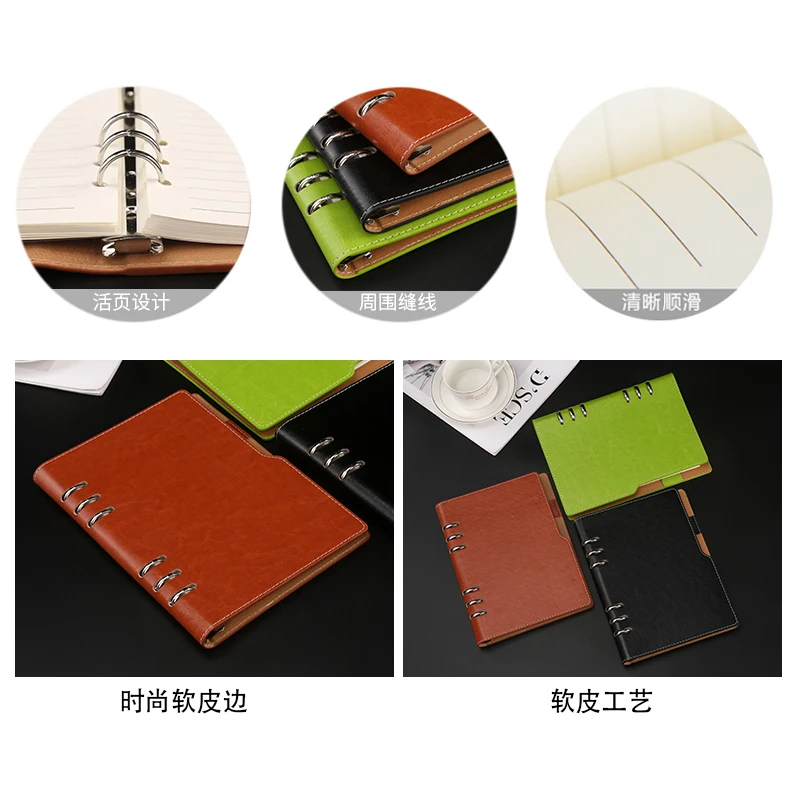 Ruize Livro de Notas de Couro Diário a6 Binder Planner b5 a5 Espiral Botebook Agenda 2023 Capa Dura Presente do Bloco de Notas do Escritório Negócios - Imagem 5