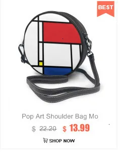 Поп Арт сумка на плечо Mondrian Минималистичная De Stijl Современная Художественная кожаная сумка Уличная мульти карманная женская сумка принт тренд круглая сумка