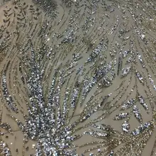 Ss022 серебряное Золото 5 ярдов сверкающий принт склеенный блестящий порошок Тюлевая сетчатая кружевная ткань для распиловки свадебного платья/случаев