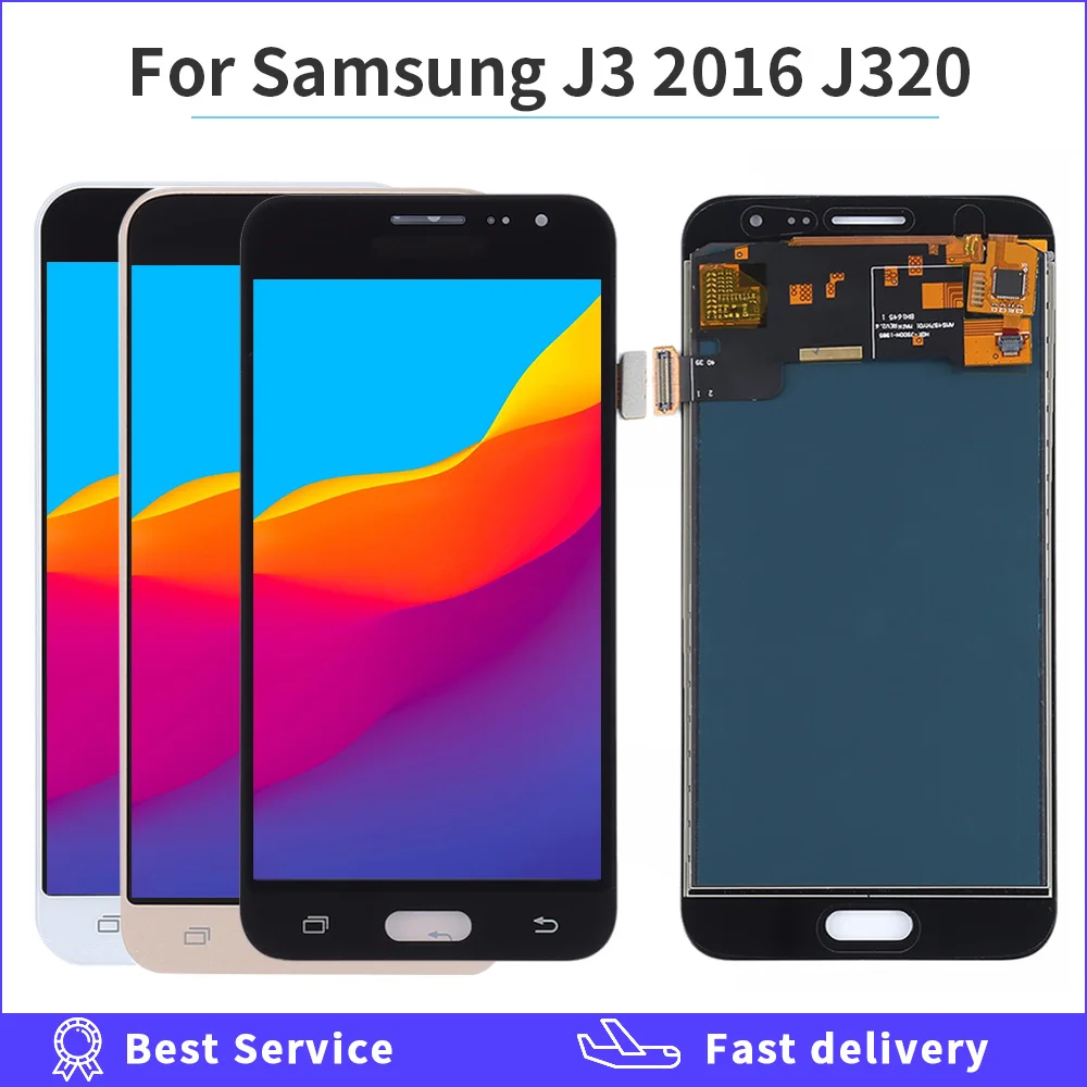 Регулируемый ЖК-дисплей J320 J330 J337 для Samsung Galaxy J3 Дисплей из тисненой жести дигитайзер в сборе
