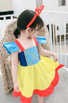 

Baby Girls Dresses 1-6Y Summer Pretty Colorblock Sweet Princess Dress Baby Girls Sleeveless Dress Children Party Costume