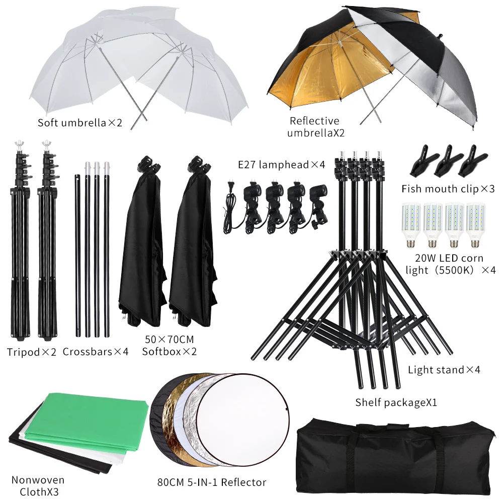 pçs backdrops tripé suporte refletor placa 4 guarda-chuva