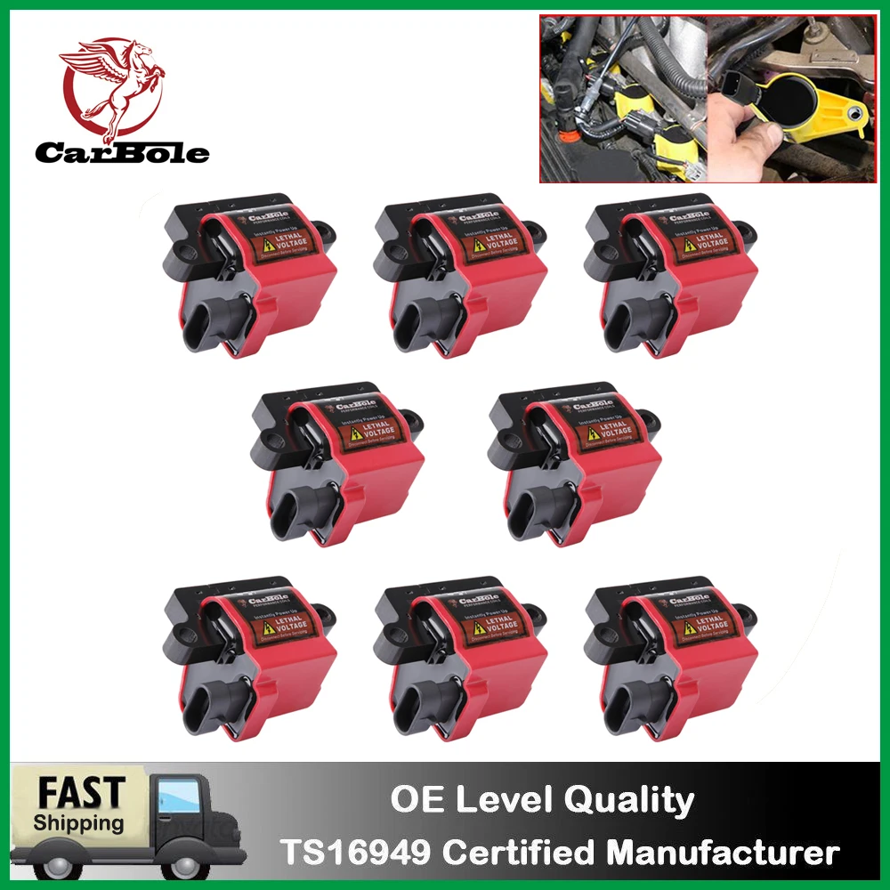Углеродные 8 шт. UF271 квадратные катушки зажигания для GMC Chevrolet Express 1500 2500 3500 Workhorse