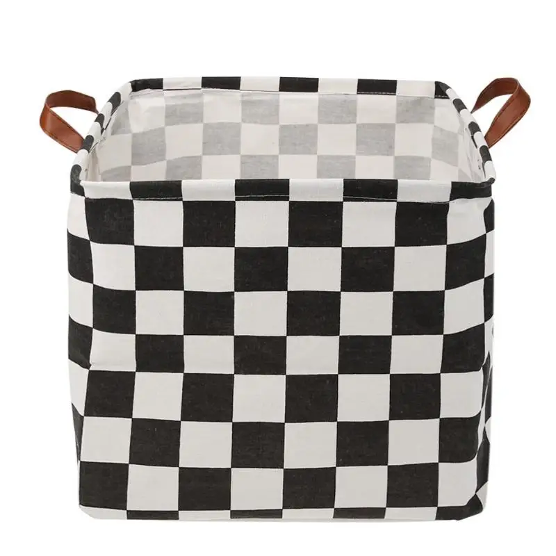 

Folding Drawstring Canvas Square Laundry Storage Basket Large Capacity Kids Toys Dirty Clothes Bucket Organizer Laundry Baskets