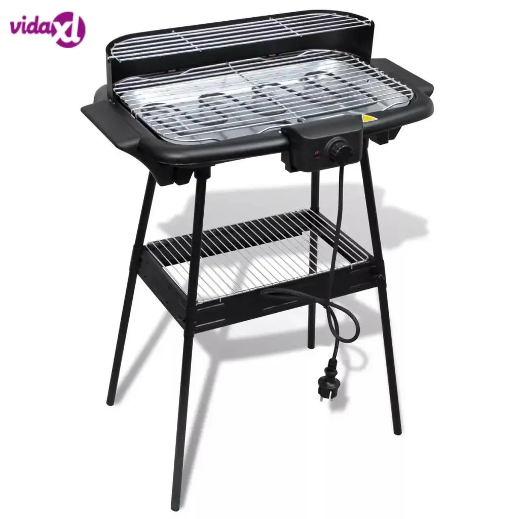 VidaXL Stainless steel electric barbecue Rectangular Grid for Garden with a grill plate Portable BBQ accessories | Дом и сад