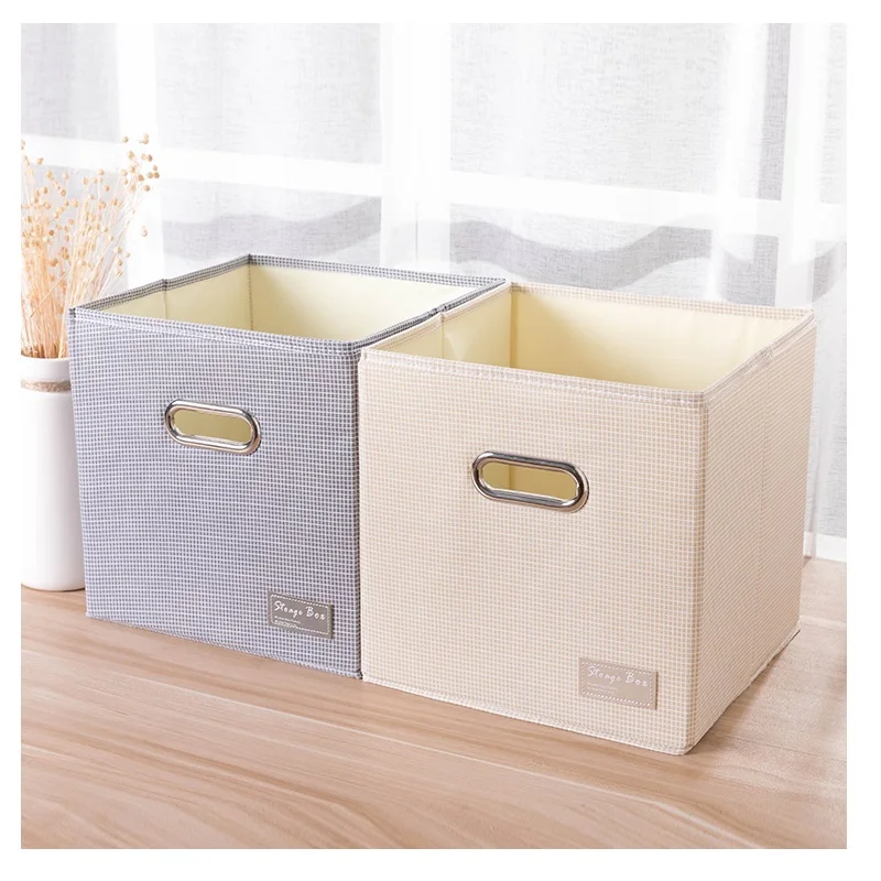 

Portable folding Square Oxford Cloth storage box 27*27*27cm wardrobe storage bins organizer portable container toys storage bag