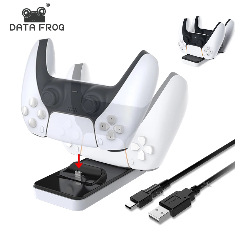 

Data Frog Charging Cradle Dock Station for PS5 Wireless Controller Dual Fast Charger For Sony PlayStation5 Gamepad Accessories