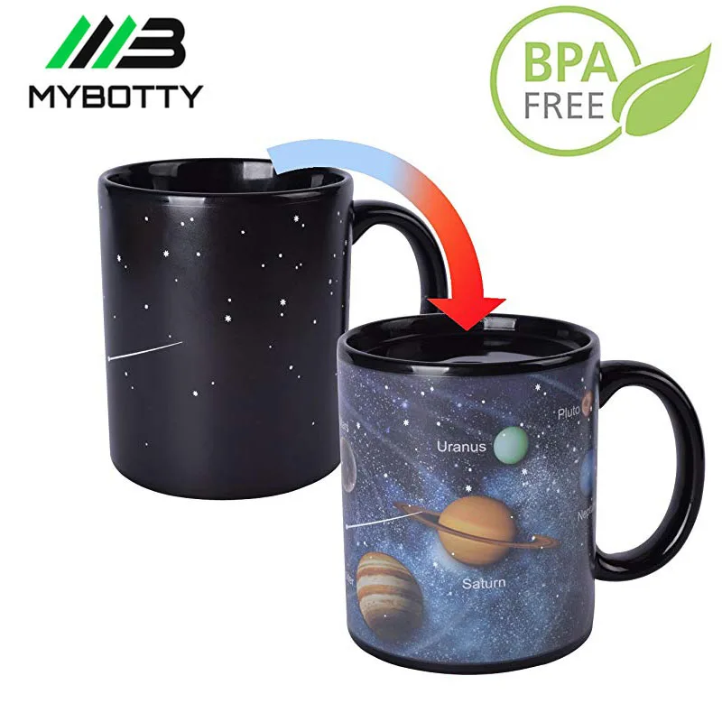 MYBOTTY Creative Solar System Magic Cup Color Changing Mug Porcelain Coffee Travel Heat-resistant Milk Mugs | Дом и сад