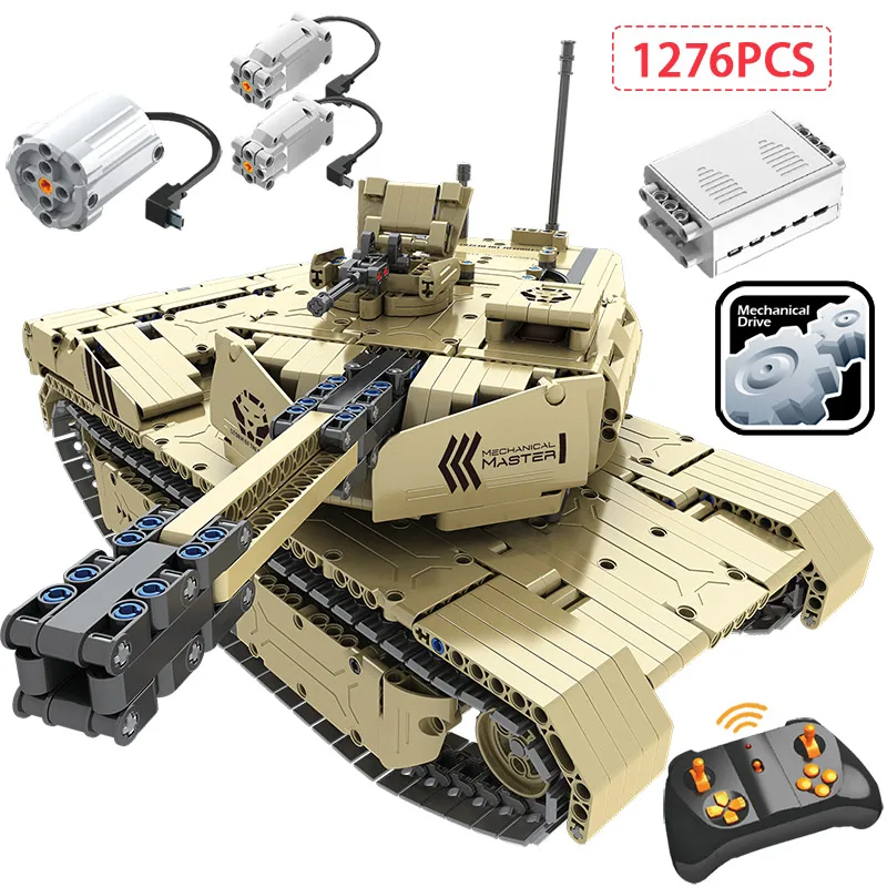 Серия Technic, 1276 шт, 2,4G RC M1A2, модель танка, строительные блоки, совместимые военные танки с дистанционным управлением, Наборы Кубиков, игрушки для мальчиков