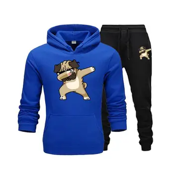 

2020 New Two Pieces Set Fashion With Sports Cap Men Suit Hoodie Hoodie Autumn Winter Men Brand Clothing Jacket + Pants Sets