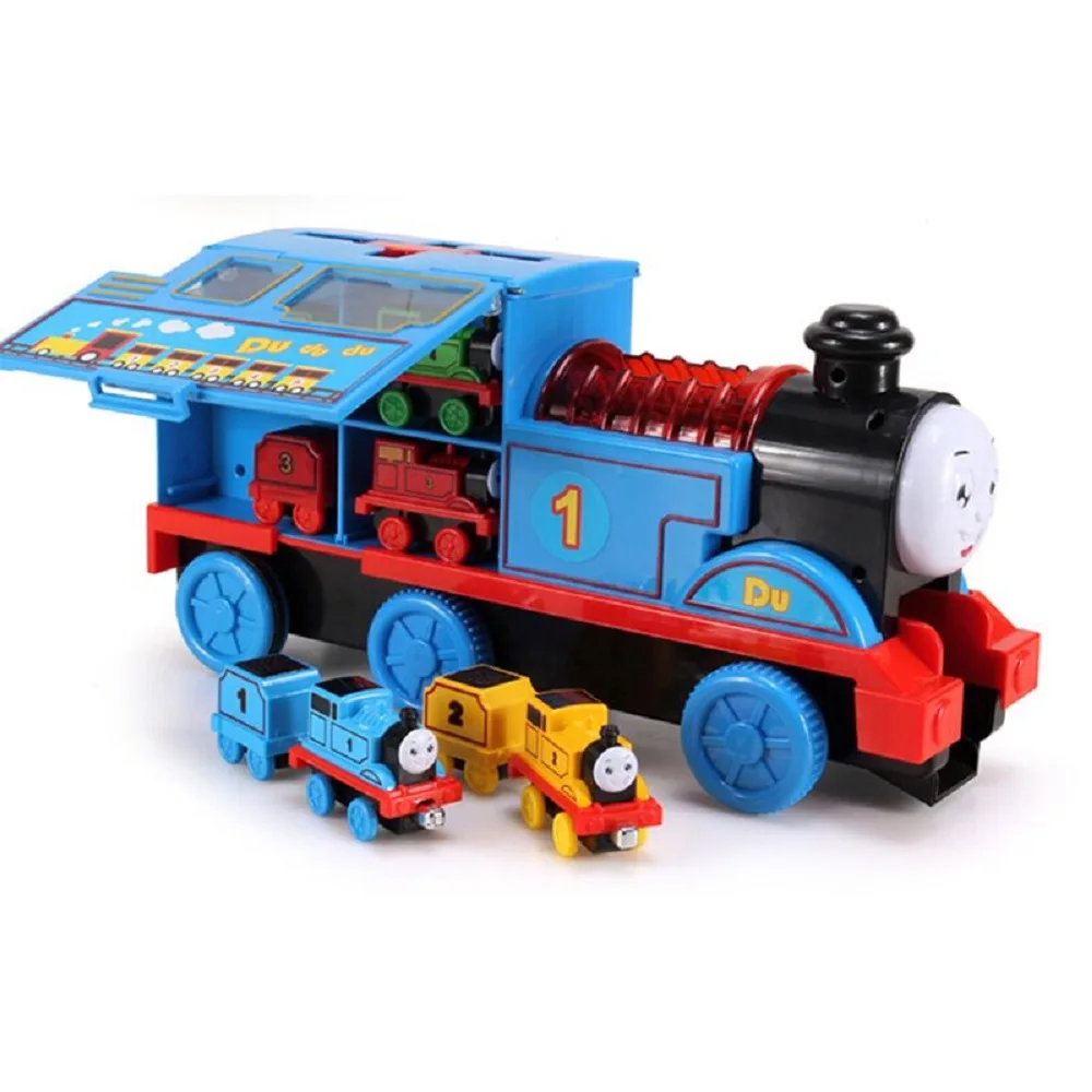 LINTINGHAN Large Inertia Train Magnetic Train Set Child Baby Car Music Toy Car Luminous Train Authentic Model Wholesale