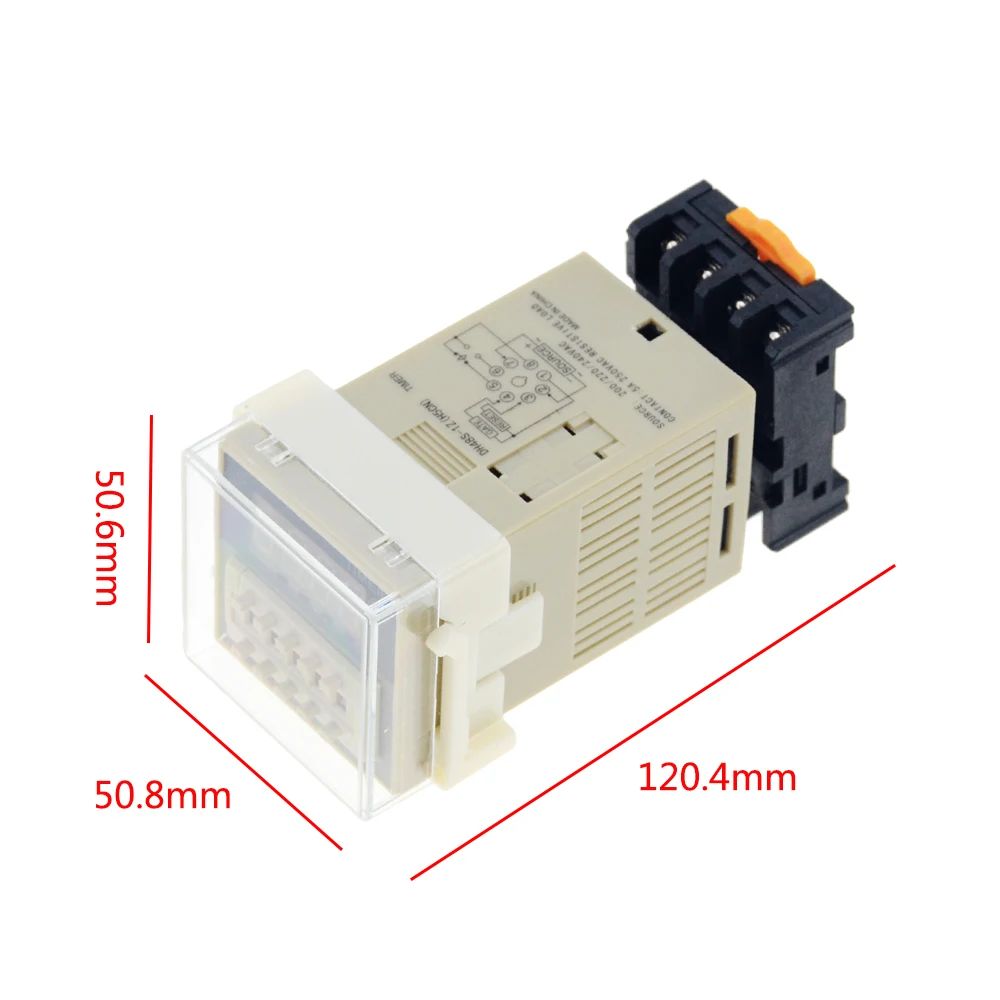 DH48S-1Z цифровой светодиодный программируемый таймер реле времени DH48S 0.01S-99H99M din-рейка AC110V 220V DC 12V 24V с гнездом