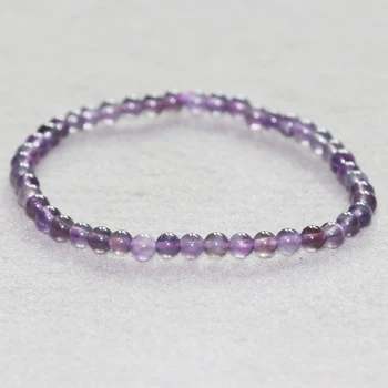 

MG0007 Wholesale 4 mm Mini Gem Stone Bracelet A Grade A methyst Bracelet Women`s Purple Crystal Yoga Energy Protection Bracelet