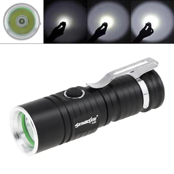 

SKYWOLFEYE Silver XML T6 LED Rechargeable Flashlight Mini CR123A 3 Mode 500LM Compact Waterproof Outdoor LED Torch Flash Light