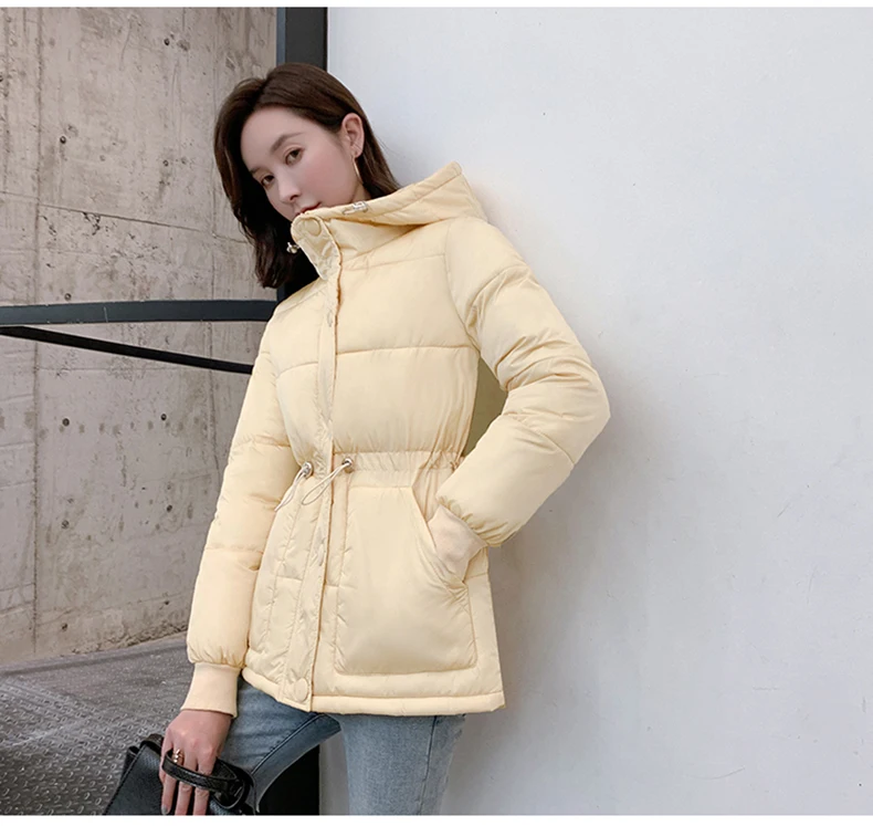 Neploe/верхняя одежда с капюшоном, пальто, новая осенне-зимняя женская теплая однотонная хлопковая куртка, парки, приталенные толстовки, верхняя одежда на молнии 54505