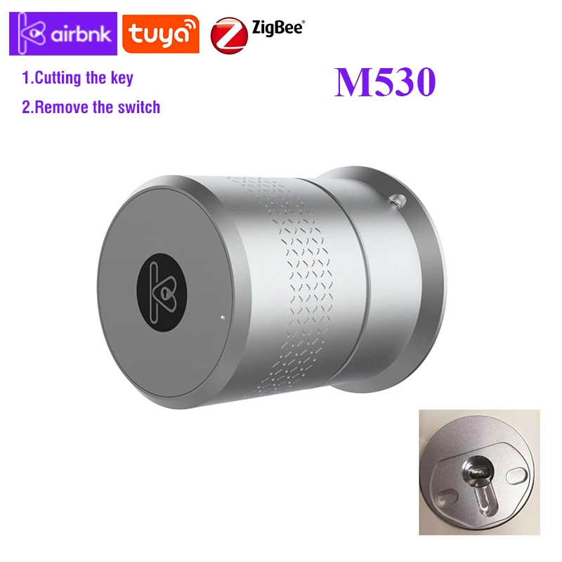 Airbnk M530 TUYA Smart Lock Fingerprint Smart Home Remote ControlWifi Wireless IsralLock Original Cylinder cut key/remove switch