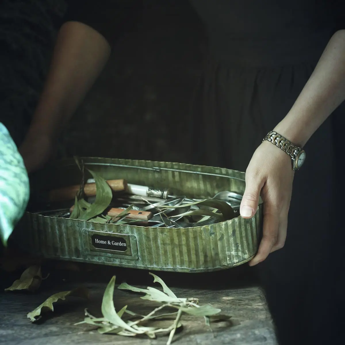 Винтажные овальные лотки в полоску металлические ретро для хранения ручной