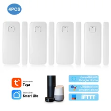 Приложение Tuya Управление двери окна Сенсор открытые охранная сигнализация датчик, магнитный переключатель Беспроводной детектор работает с Alexa Google Home