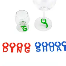 52 шт. буквы алфавита маркер на стакан для вина креативный винный идентификатор силиконовая чашка для питья знак напиток талисманы этикетка для вечерние