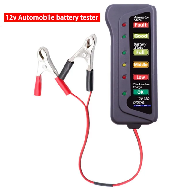 Mini 12V Car Battery Tester Digital Alternator 6 LED Lights Display Diagnostic Tool Auto For Best |