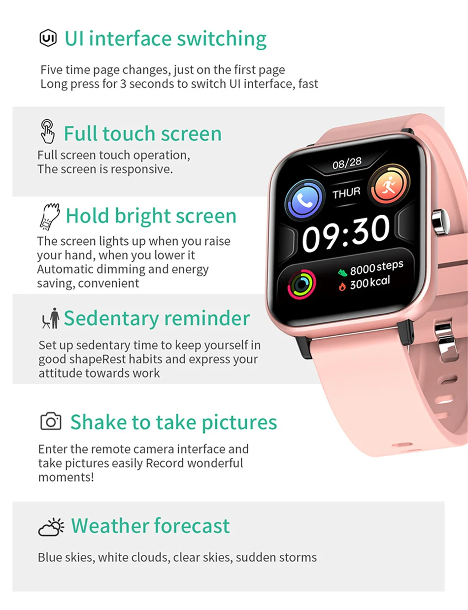 2021 New Women Bluetooth Call Smartwatch For Men HD Custom Dial Touch Screen Bluetooth Music Fitness Sports Smart Watch Ladies