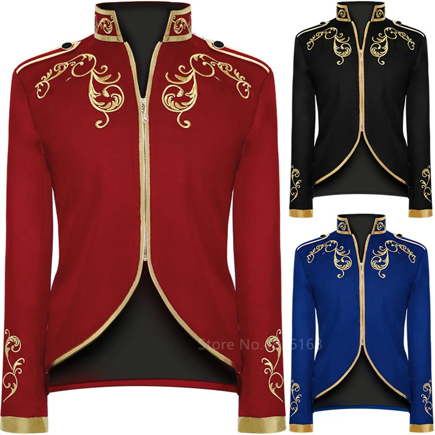 

Renaissance Palace 2020 Gentleman Tailcoat King Prince Tuxedo Cosplay Emboridery Vintage Men Medieval Costume Grooms Tunic Noble