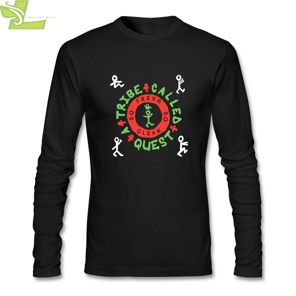 Men T-shirt Round Neck Long Sleeve Cotton A Tribe Called Quest HIP HOP Band Fashion T Shirt Men's