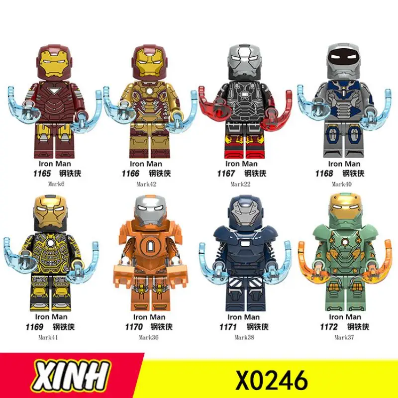 

8pcs/Set X0246 Iron Man Series Assembled Building Blocks Bricks Toys For Children Educational Toys DIY Toys