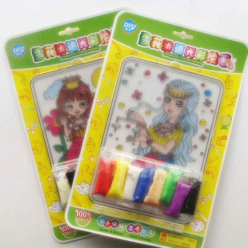 

Wholesale Painting Translucent Children Handmade Graffiti Ice Crystals Coloured Drawing Snow Mud Handmade Square Heat-Interest C
