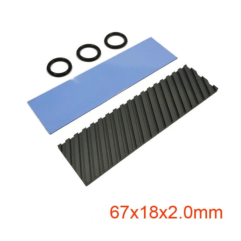 Чистый Медь графеновой батареи радиатора M.2 NGFF 2280 PCI-E NVME SSD Термальность Pad кулер для рассеивания тепла радиатора 0,5/1,5/2,0/3,0/4,0 мм - Цвет лезвия: 67x18x2.0 oblique