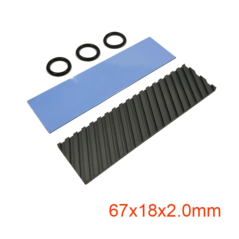 67x18x2.0 oblique Чистый Медь графеновой батареи радиатора M.2 NGFF 2280 PCI-E NVME SSD Термальность Pad кулер для рассеивания тепла радиатора 0,5/1,5/2,0/3,0/4,0 мм - Цвет лезвия: 67x18x2.0 oblique