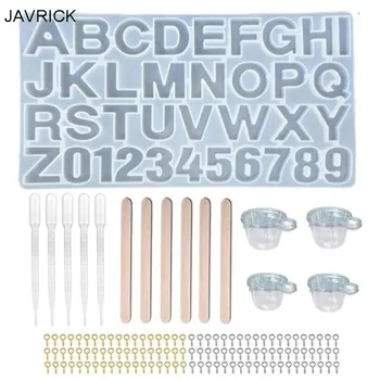 

1 Set Crystal Epoxy Resin Mold Alphabet Number Pendant Casting Silicone Mould