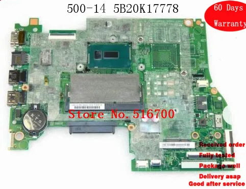 LAPTOP SYSTEM BOARD For LENOVO YOGA 500-14 MOTHERBOARD MAINBOARD P/N 5B20K17778 (MB32) tested &amp working perfect | Компьютеры и офис