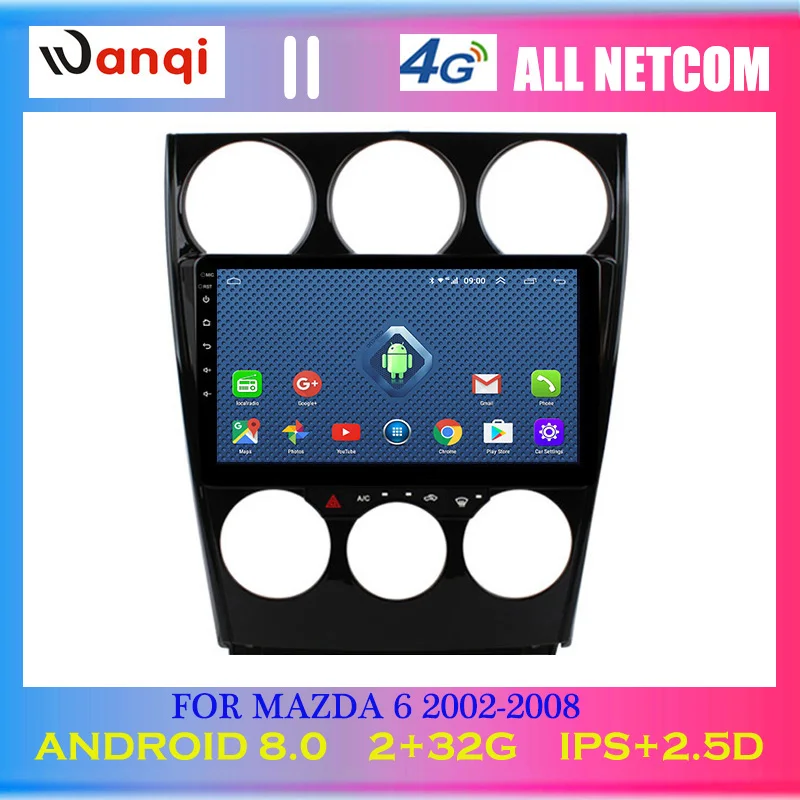 

4G Lte All Netcom 9 inch Android 8.0 HD Touchscreen Multimedia Player for 2002-2008 Old Mazda 6 with Bluetooth GPS Navigation
