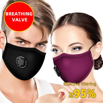 

Spot masks anti smog dust masks PM2.5 filter with breathing valve cotton non-disposable Adjustable ear straps and washable masks