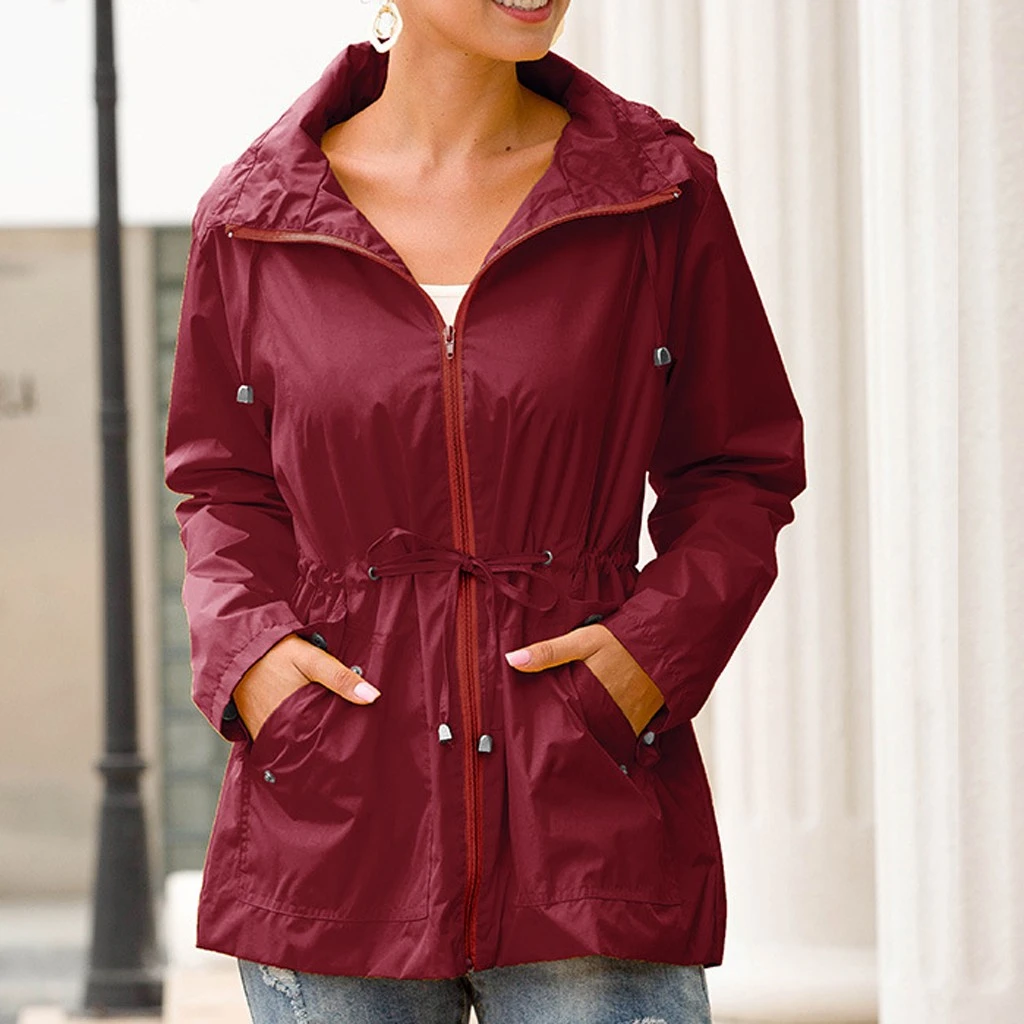 Chaqueta con capucha impermeable para hombre y mujer, abrigos de caza con cremallera, chaqueta lluvia, abrigos de longitud media, Softshell|Chaquetas de senderismo| - AliExpress