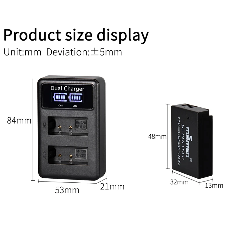 3 шт. 1100 мА/ч, LP-E17 LPE17 LP E17 цифровой Камера Батарея+ USB ЖК-дисплей двойной Зарядное устройство для Canon M3 M5 M6 поцелуй X8I 750D 760D T6I T6S 800D