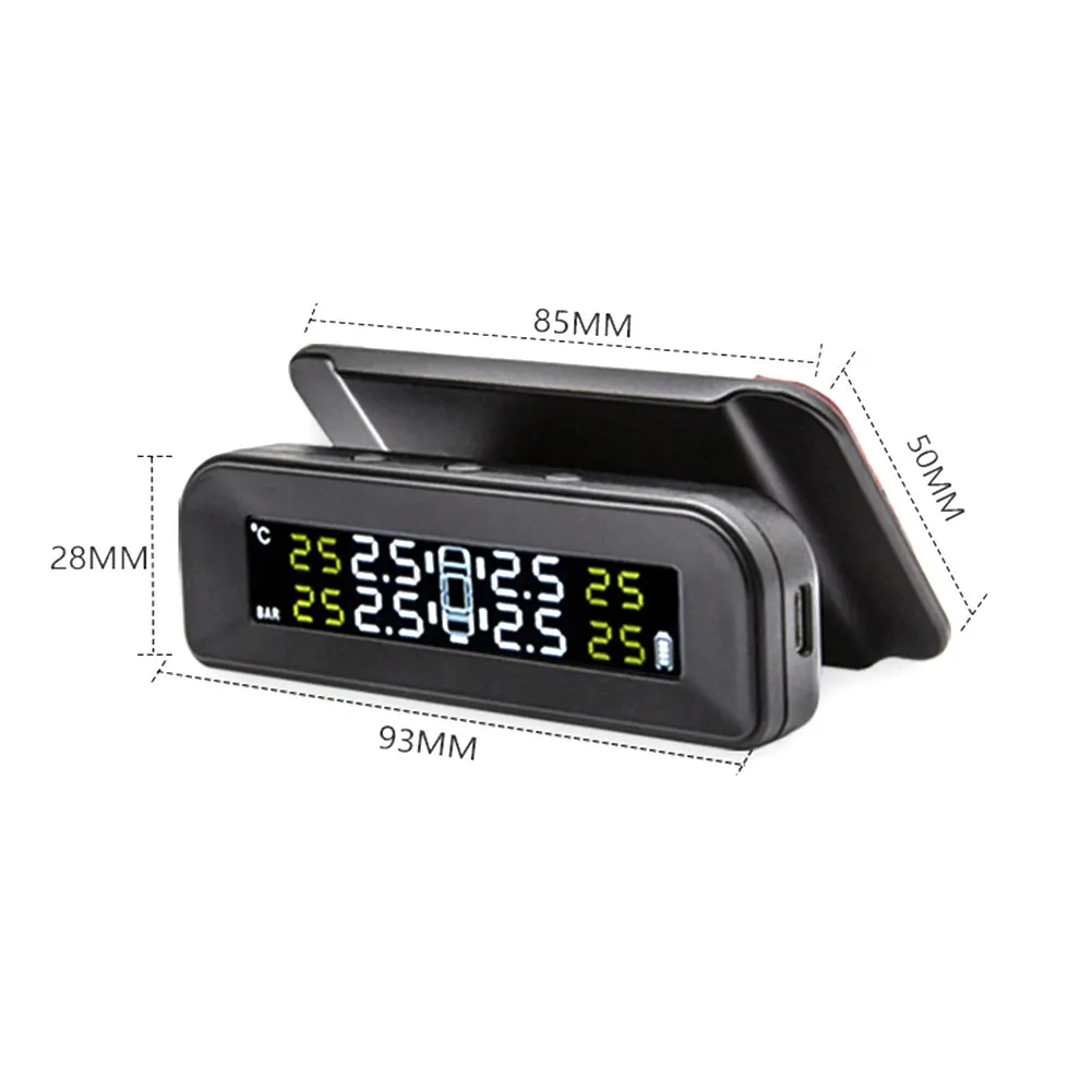 C260 в реальном времени аксессуары для тестера TPMS монитор давления в шинах Автомобильный USB Перезаряжаемый Солнечный источник Авто Внешние датчики ЖК-экран