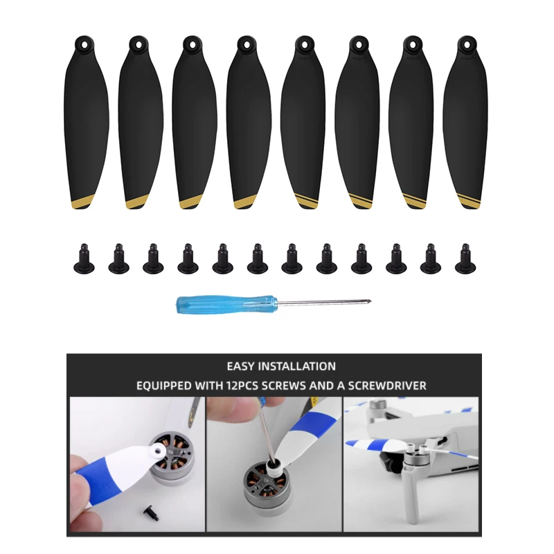 Drone Propellers Drone Propeller Blades Propeller Replacement Parts 16Pcs Mavic Mini Propellers Compatible with DJI Mavic Mini Drone Replacement Low-Noise and Quick-Release Blades Props