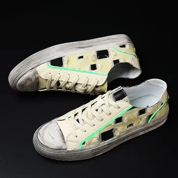 

Autumn and winter new crepe cloth old shoes sneakers canvas shoes small white shoes fluorescent shoes quality men's casual shoes