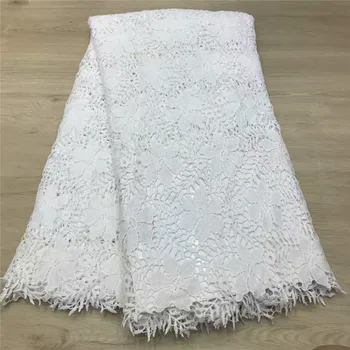 

African Lace Fabric white Color Guipure Lace Fabric 2020 High Quality Nigerian Cord Water Soluble Lace Fabric For Wedding j83-21