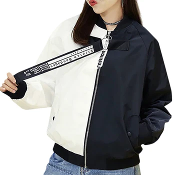 

Women Autumn Thin Section Solid Color Classic Biker Bomber Short Jacket Zipper Cardigan Baseball Uniform Fashion 2019